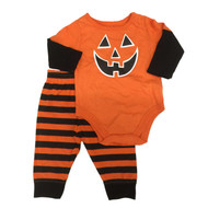 Garanimals Infant Boys Halloween 2 Pc Outfit Pumpkin Bodysuit & Pants Set
