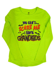 Happy Halloween Womens Green You Cant Scare Me I Have Grandkids T-Shirt Shirt