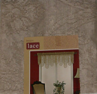 Home Imogen Tan Lace Ascot Window Valance Curtain Topper