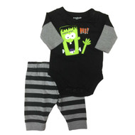 Garanimals Infant Boy Halloween 2 Pc Outfit Frankenstein Bodysuit Pants Set