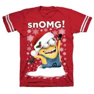 Despicable Me Boys Red SNOMG! Minion Christmas Holiday T-Shirt