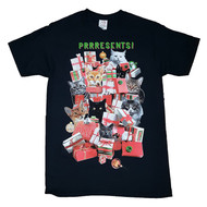 Dec 25th Mens Black Prrresents! Christmas Cats Holiday T-Shirt