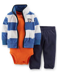 Carters Infant Boys 3 Piece Ski Patrol Jacket Sweat Pants & Creeper