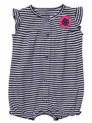 Carters Infant Girls Blue & White Striped Creeper Balloon Romper