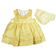 Ashley Ann Infant Girls Lined Yellow Gingham Ruffled Dress Sundress 3-6 Months