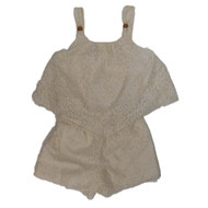 Rewind Girls White Cream Ivory Sleeveless Lace Overlay Romper