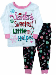 Holiday Time Infant & Toddler Girls Santas Sweetest Helper Sleep Set Pajamas