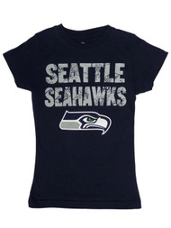 NFL Girls Blue Seattle Seahawks T-Shirt Football Shirt