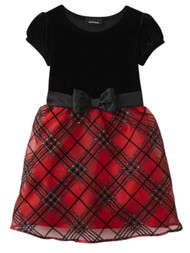 Amys Closet Girls Red Red & Black Plaid Holiday Party Special Occasion Dress