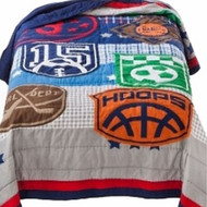 Kids Game On Sports Stitched Full Queen Bed Quilt Sport Balls Comforter