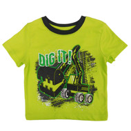 Peanut & Ollie Infant Boys Lime Green Dig It Construction T-Shirt
