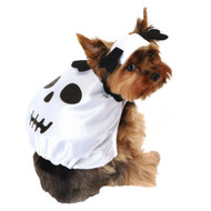 Simply Dog Silky White Skeleton Dog Costume Pet Outfit with Hat