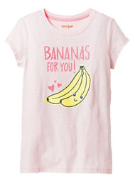 Girls Pink Bananas For You Valentines Day Tee Shirt Heart T-Shirt