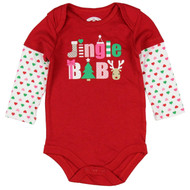 Holiday Time Infant Girl Red Jingle Baby Christmas Bodysuit