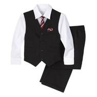TFW Toddler & Little Boys Dress Up Outfit Black Suit Tie Vest Slacks & Shirt