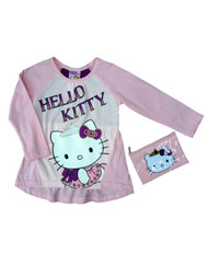 Hello Kitty Girls & Toddler Pink Princess Shirt & Coin Purse 2 Piece Set