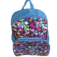 GDC Blue Sequin Backpack Colorful Paint Splat Sport School Travel Back Pack
