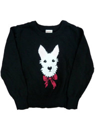 Girls & Toddler Black Scottie Dog Holiday Pullover Sweater