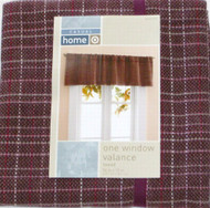 Casual Home Burgundy Tweed  Window Valance Curtain Topper