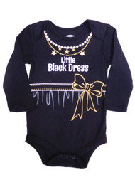 Holiday Time Infant Girls Little Black Dress Bodysuit Christmas Creeper