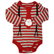 Koala Kids Infant Boy Red Striped Santa Claus Creeper Bodysuit Baby Outfit