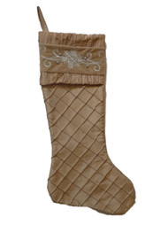Better Homes & Gardens Quilted Gold Satin Christmas Stocking
