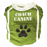 Coach Canine Dog Costume Green Football Pet Tee Shirt