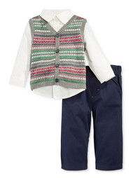 First Impressions Infant Boy 3 PC Dress Up Outfit Pants Sweater Vest Shirt