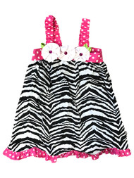 Rare Editions Toddler Girls Black & White Zebra Print Sun Dress