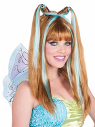 Womens Aqua Fairy Wig