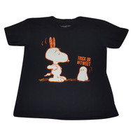 Peanuts Boys Black Glow In The Dark Trick or #Tweet Halloween T-Shirt