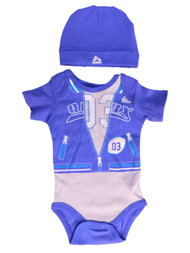 RBX Infant Boys 2-Piece Blue & Gray Football Bodysuit & Cap Set