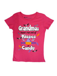 Happy Halloween Womens Grandmas Never Run Out Of Kisses T-Shirt Pumpkin Shirt