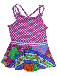 Youngland Infant & Toddler Girls Pink & White Polka Dot &Paisley Sun Dress