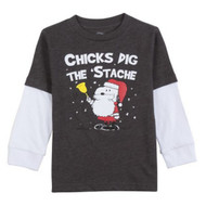 Peanuts Infant & Toddler Boys Snoopy Dog Christmas Shirt Chicks Dig the Stache