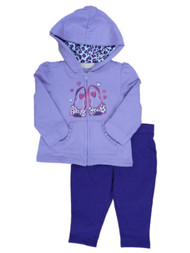Kids Headquarters Infant Girl Purple Hoodie Jacket Sweatshirt Leggings Set