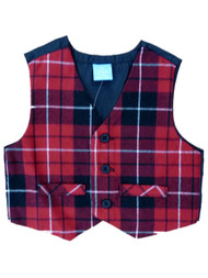 Place Infant Boys Red & Black Plaid Formal Button Front Vest