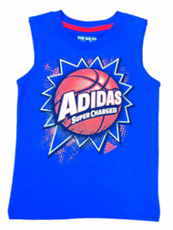 Adidas Toddler & Little Boys Blue Super Charged Sleeveless Athletic Shirt