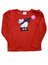 Girls Red Cool Polar Bear Pullover Fleece Shirt Sweatshirt