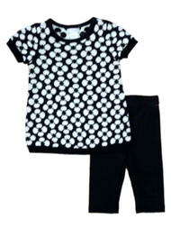 First Impressions Infant Girls Flower Sweater & Black Leggings 2 Piece Set