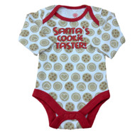 Holiday Time Infant Boys Santa's Cookie Taster Creeper Christmas Bodysuit
