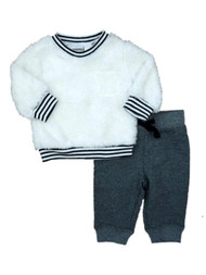 First Impressions Infant Boys Fox Shirt Striped Pants Sweatsuit 2 Piece Set