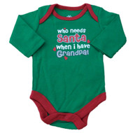 Infant Boy Green Who Needs Santa When Have Grandpa Creeper Holiday Bodysuit