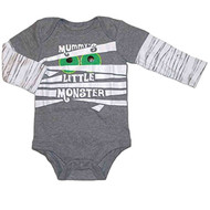 F Glory Infant Boy Light Gray Mummys Little Monster Creeper Halloween Shirt