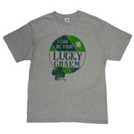Delta Mens Gray I Can Be Your Lucky Charm Saint Patrick's Day T-Shirt