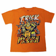 Teenage Mutant Ninja Turtles Boys Orange Trick Or Pizza Halloween T-Shirt