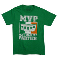 Mens Green Saint Patrick's Day T-Shirt Most Valuable Partier Shirt