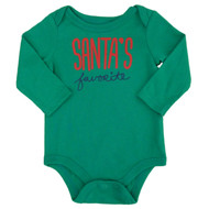 Infant Boys Green Santa's Favorite Christmas Bodysuit