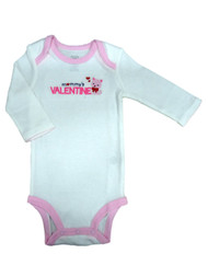 Carters Infant Girls Mommys Valentine White & Pink Creeper Bodysuit
