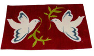Holiday Door Mat Rich Red Peace Doves Throw Accent Rug